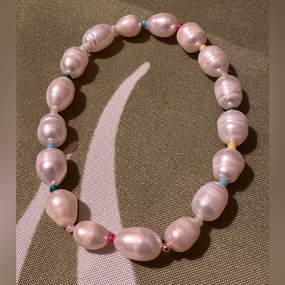 996. Natural Freshwater Pearl 18K Gold Handmade Bead Bracelet - Picture 3 of 6
